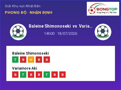 Nhận định kèo Baleine Shimonoseki vs Variamore Aki 14h00 ngày 18/07 – Ba điểm ở lại?
