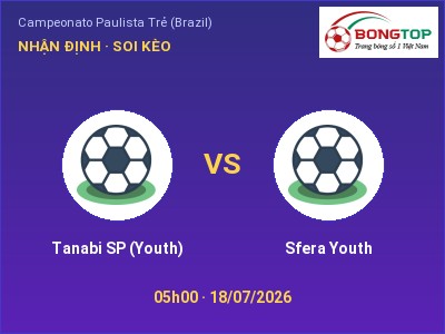 Nhận định kèo Tanabi SP (Youth) vs Sfera Youth 05h00 ngày 18/07 – Khách lấn chủ