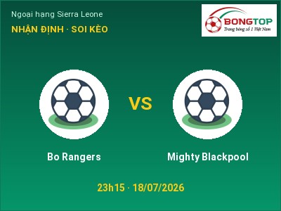 Nhận định bóng đá Bo Rangers vs Mighty Blackpool (23h15, 18/07): Chủ nhà sáng cửa