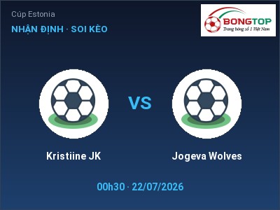 Nhận định Kristiine JK vs Jogeva Wolves, 00h30 ngày 22/07: Soi kèo Cúp Estonia
