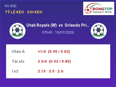 Nhận định bóng đá Utah Royals (W) vs Orlando Pride (W) (07h45, 19/07): Chủ nhà sáng cửa