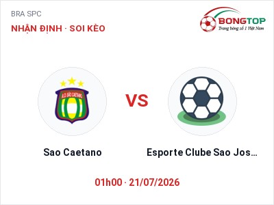 Nhận định bóng đá Sao Caetano vs Esporte Clube Sao Jose SP (01h00, 21/07): Cửa trên gọi tên chủ nhà